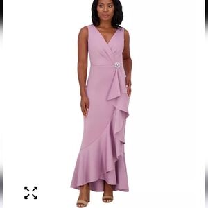 Jessica Howard Women Cascade-Ruffle Surplice-Neck Gown Sz 16 NWT Party